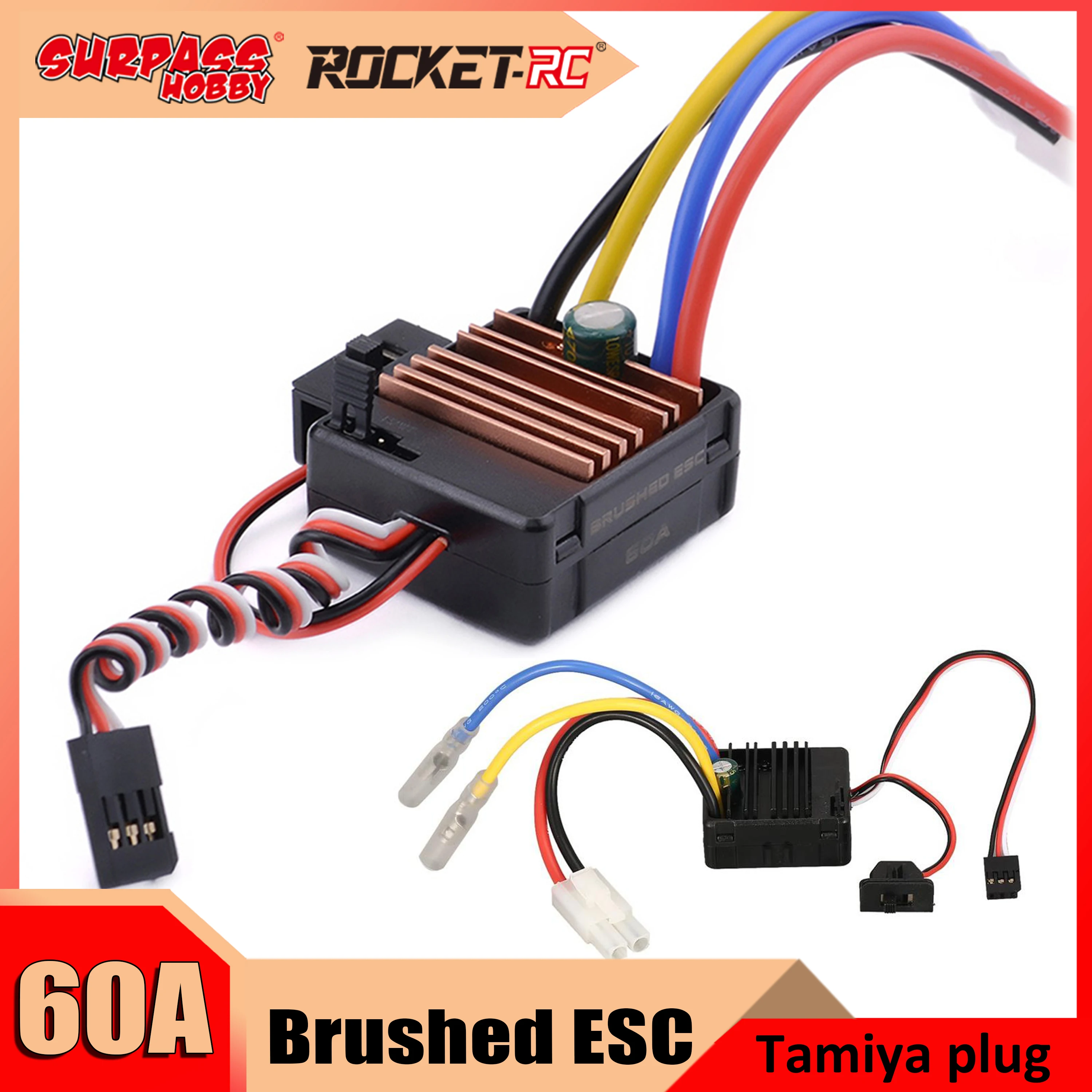 Электронный регулятор скорости 60A Brushed ESC с 5 В/2 а BEC 540 550 мотор для 1/10 RC HSP HPI Kyosho TRAXXAS гусеничный внедорожник