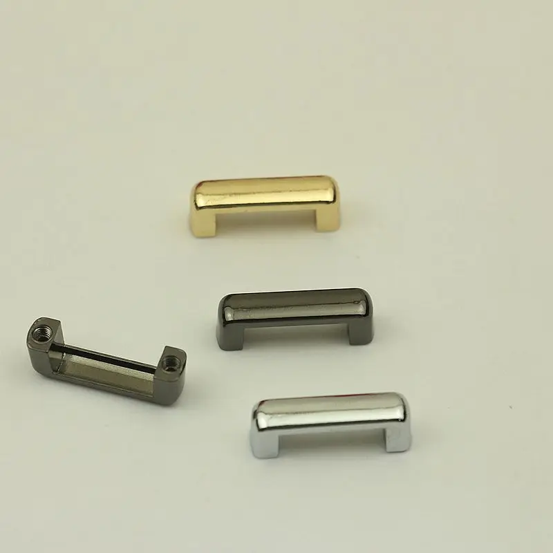 30Pcs 16mm Metal Bag Deco Buckles Arch Bridge Hanging Hooks Screw Connector for Bags Strap DIY Leather Crafts Accessories