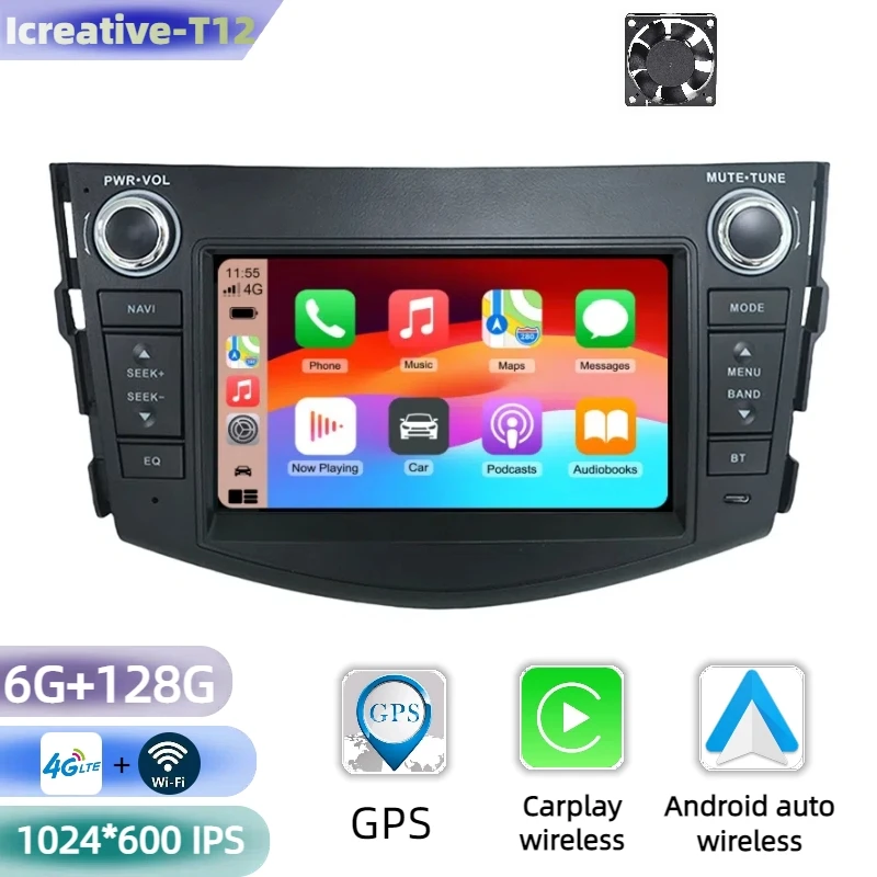 

Автомагнитола Android Для Toyota Rav4 2006-2012, 7-дюймовый Сенсорный Экран, 2 DIN, Беспроводной CarPlay