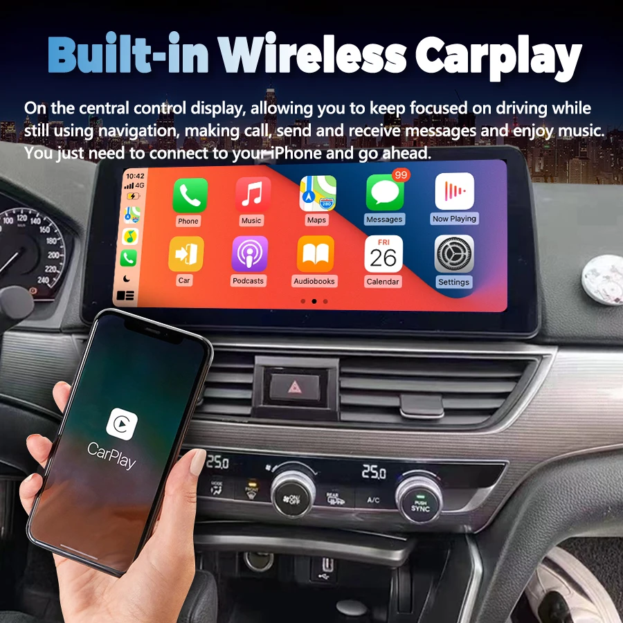 12 3-дюймовый автомобильный радиоплеер Android 13 для Honda Accord 10 2018 2019 навигация GPS