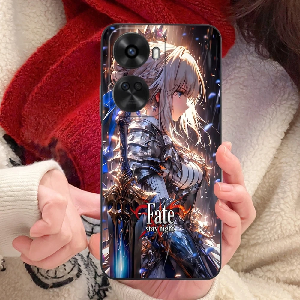 Чехол для мобильного телефона Fate Night Saber Huawei Nova 12 11 10 9 8 7 Pro SE 5G черный мягкий чехол