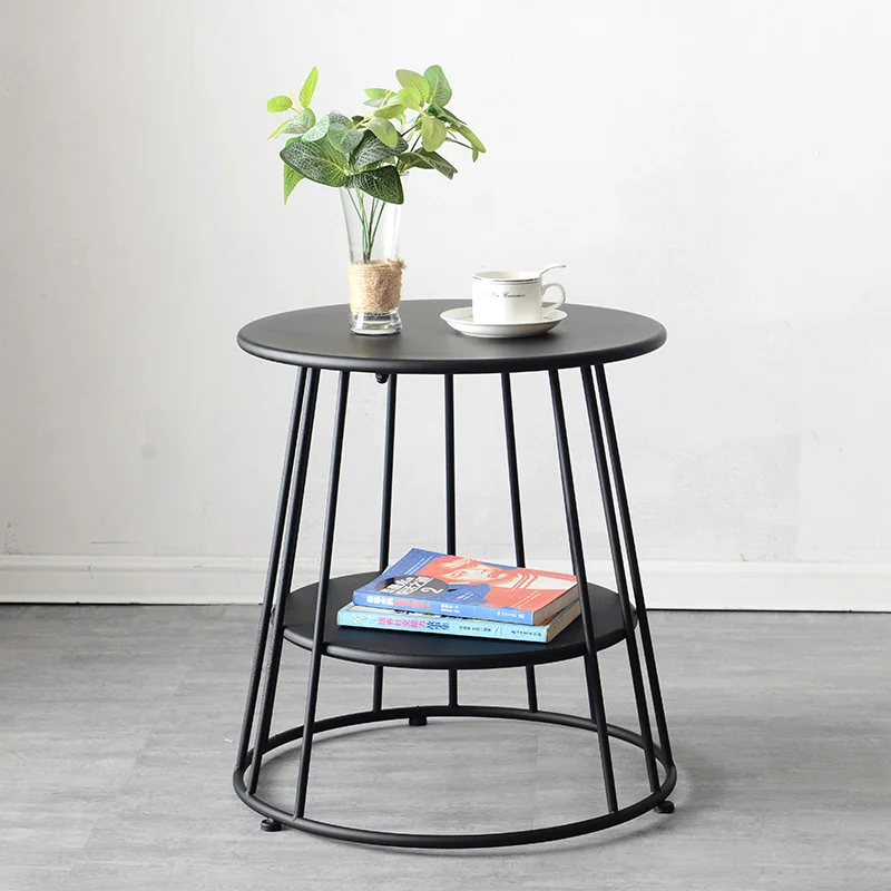 

Угловой Столик, Роскошный мини-чайный столик, домашний гостиная, диван, боковой стол, двухслойный Железный журнальный столик, эркерное окно для спальни