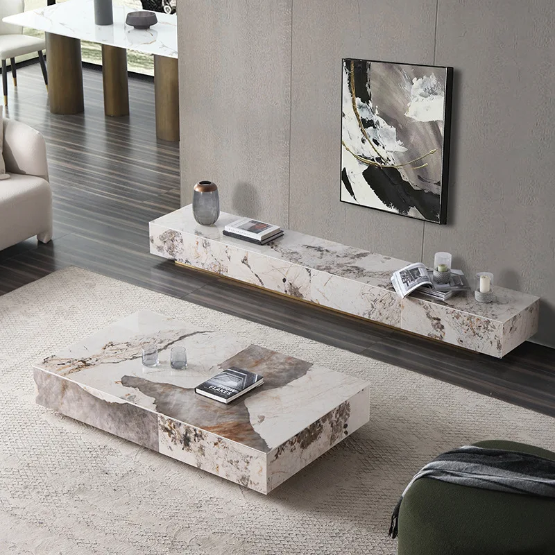 

Living Room Center Table Legs Coffee Table Side Table Marble Top Luxury marble coffee table Smart glass round coffee table