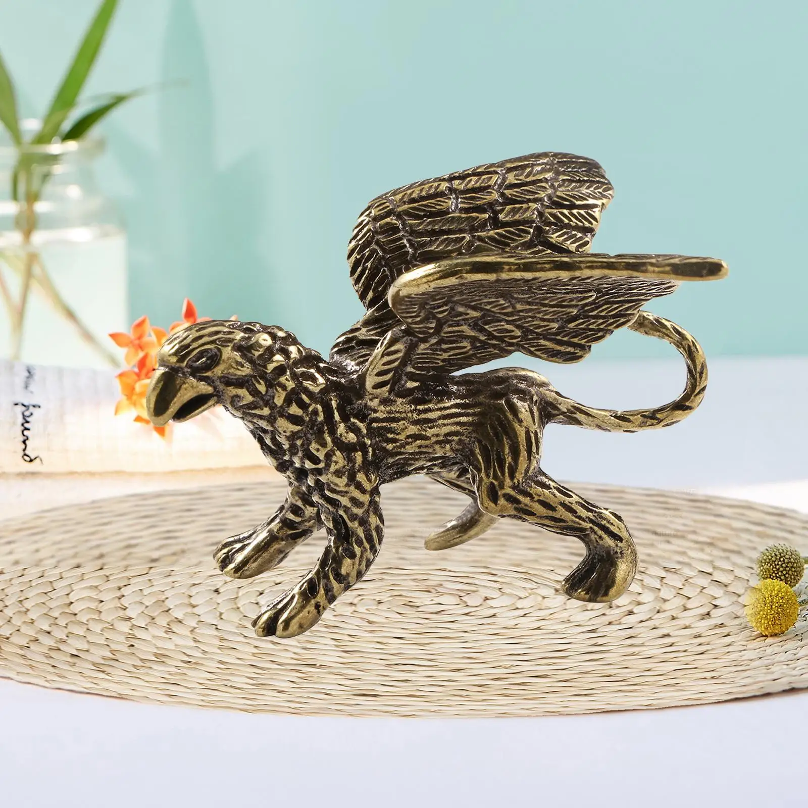 Скульптура Griffin Staute Фэншуй Средневековая скульптура животного Офисное украшение