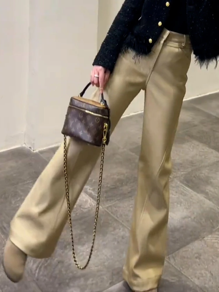 Европейские товары больших размеров маленькие прямые свободные брюки с высокой