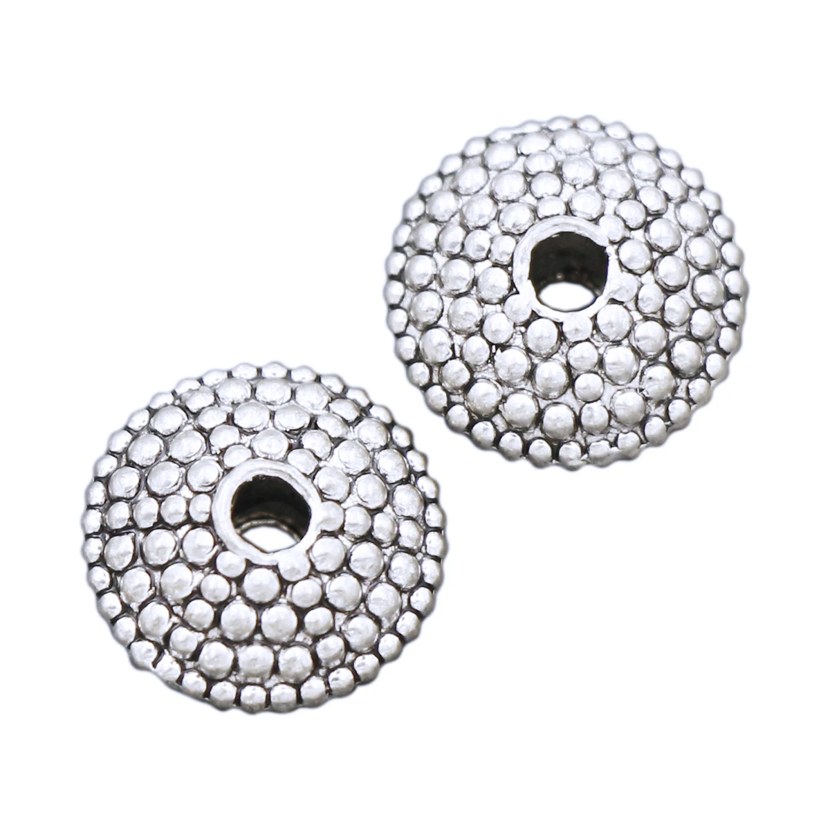 

Dots Curved Abacus Flat Beads Metal 11.3x11.3mm 100PCS Zinc Alloy Spacers Jewelry Findings L602