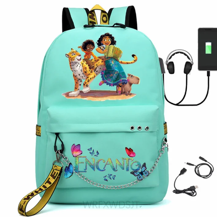 Диснеевский рюкзак Encanto для мальчиков и девочек, школьная сумка для мужчин и женщин, рюкзак для подростков, ежедневная новая цепочка рюкзаков.