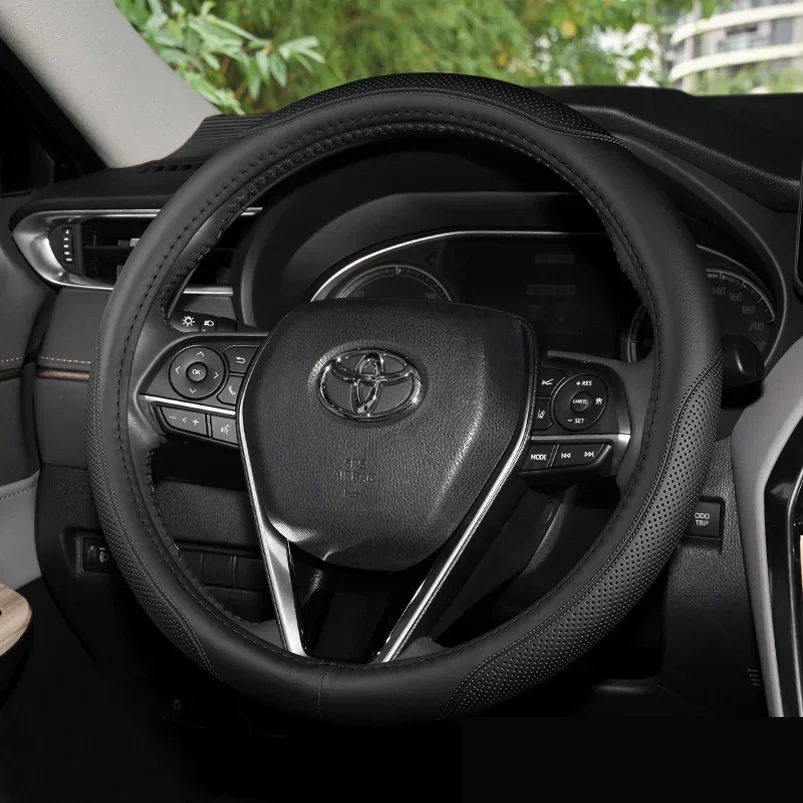

Для Toyota Camry Corolla RAV4 2023 универсальные сезоны чехол рулевого колеса автомобиля Shell интерьерные автомобильные аксессуары из натуральной кожи