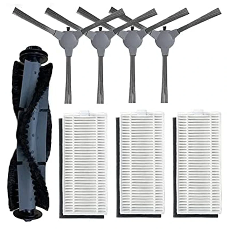

8-Piece Roller Brush Filter Set For Coredy R3500S R550 R500 + R650 R750 Amarey A800 A900 Vacuum Cleaner Parts