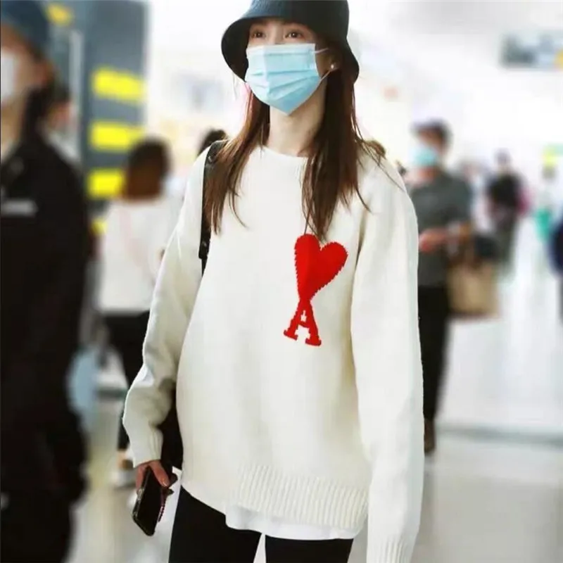 

2022 Autumn Winter Loose Kawaii All-match Hoodie Streetwear Embroidered Top Sweater Men and Women Love Ami Sweater Pullover