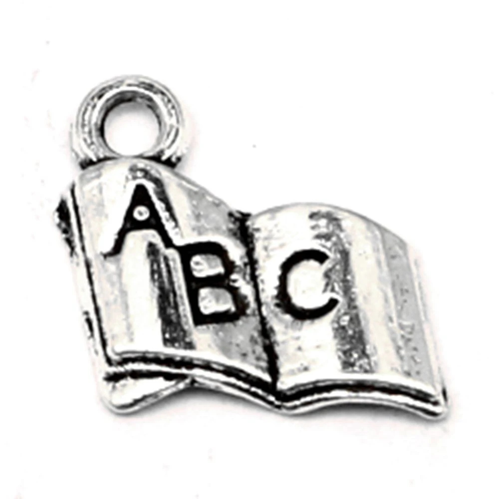 

300pcs Wholesale Jewelry Lots Books Charms Pendant Supplies For Jewelry Materials 12x12mm