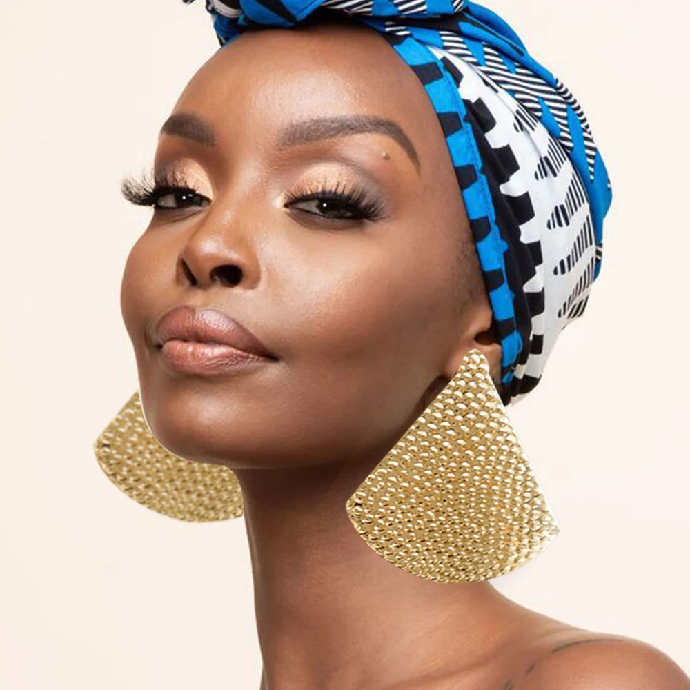 Модные ювелирные изделия большие круглые серьги золотого цвета с геометрическим