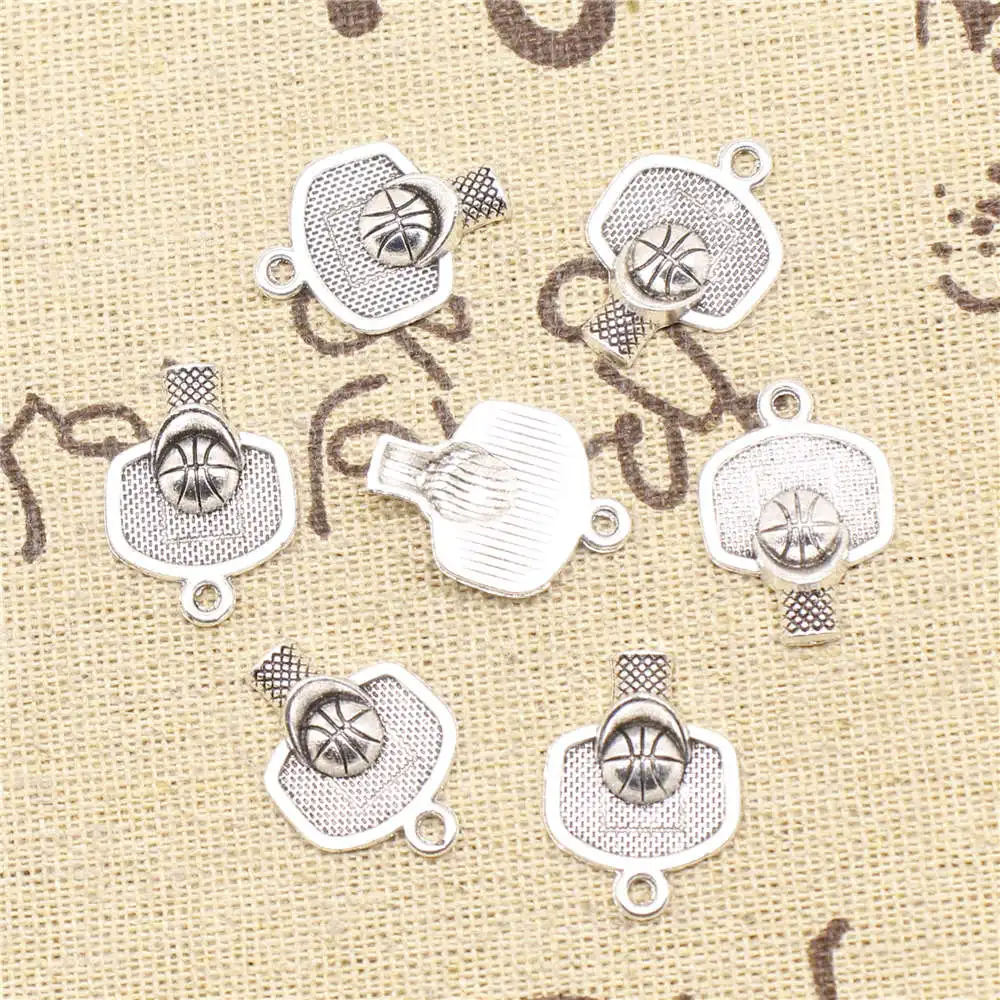 

10pcs Antique Silver Color 15x20mm Basketball Hoop Charms Handmade Jewerly Diy