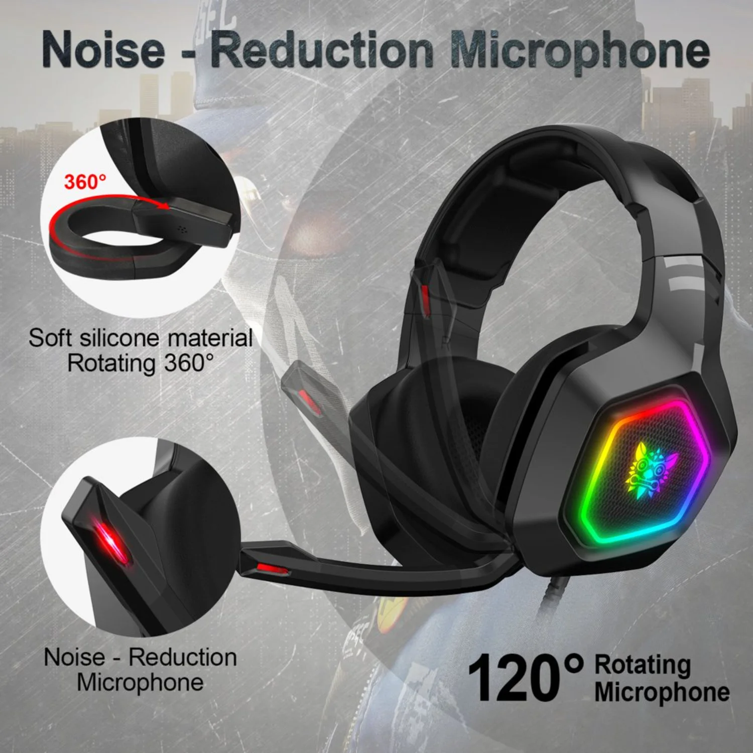 Игровая гарнитура K10 со стереобасовым объемным звуком RGB микрофоном с