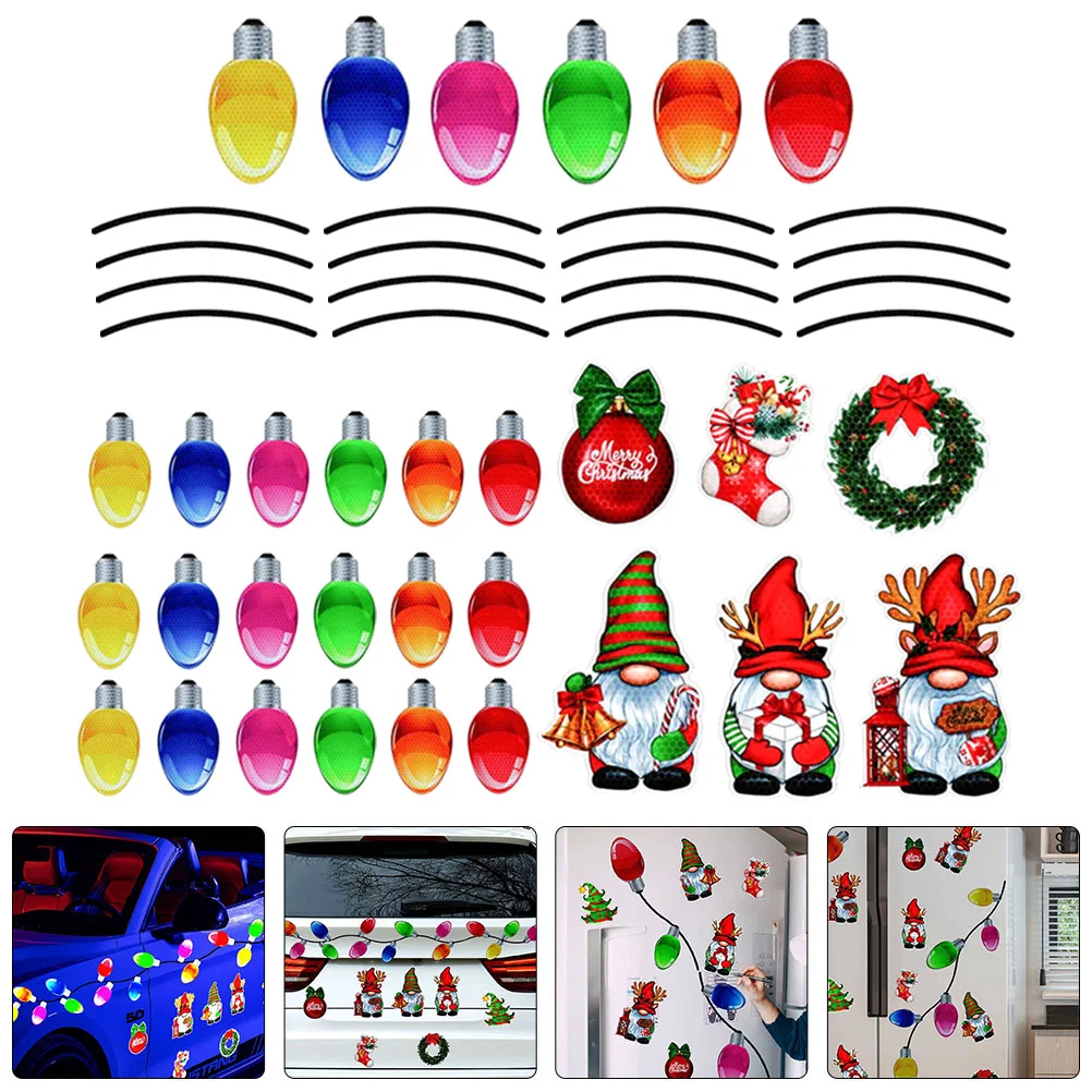 

Car Decorations Christmas Party Ornaments Fridge Magnet Refrigerator Sticker Xmas Themed Vehicle Lovely Magnets