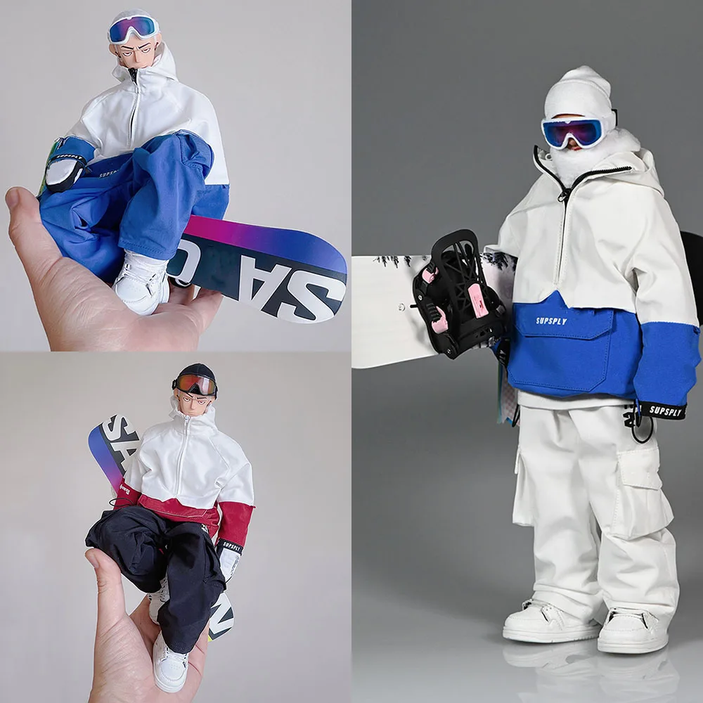 

1/6 Scale Accessory Outdoor Sports Snowboard Ski Set Jacket Pants Glasses Glove Skateboard Accessory for 12'' Action Figure