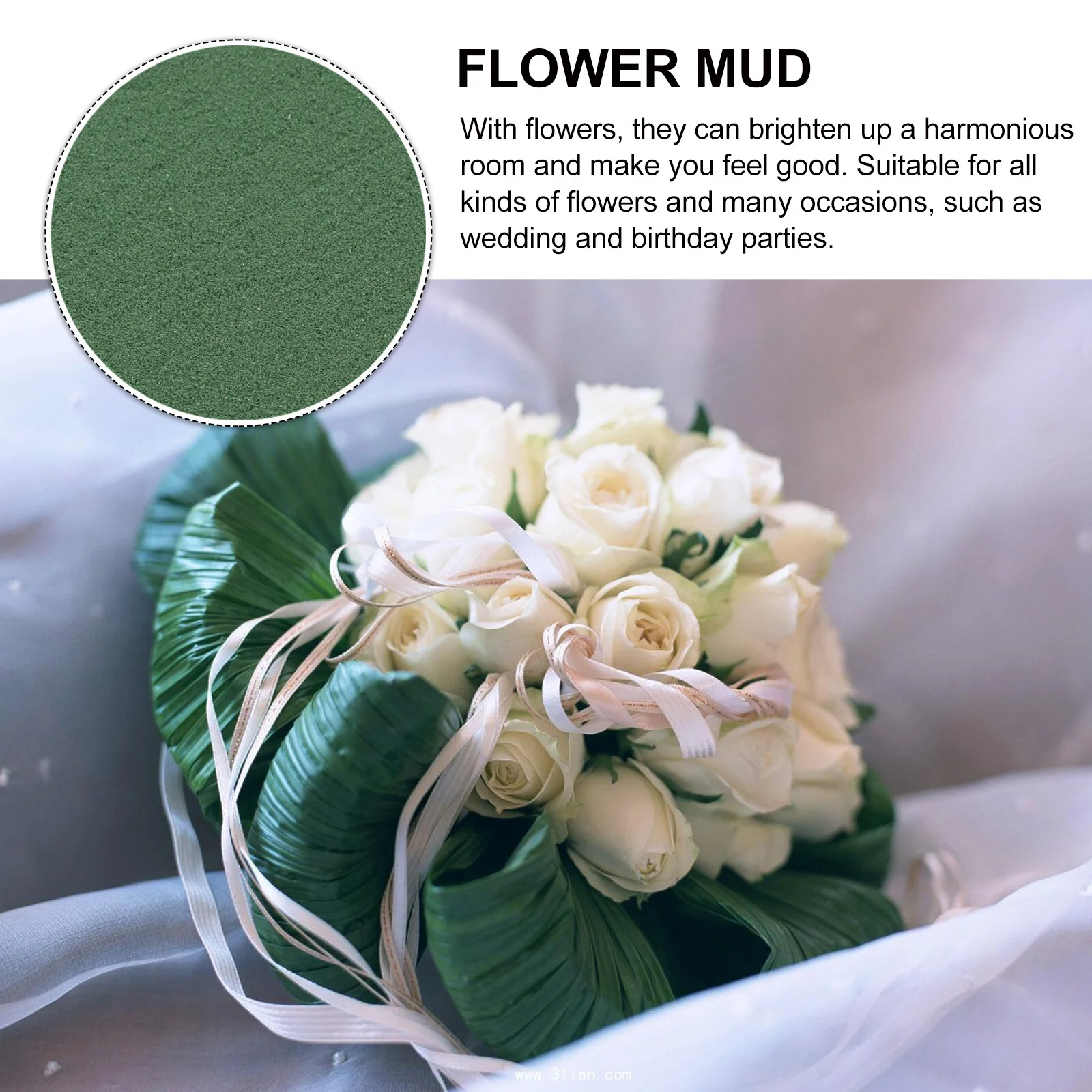 

4pcs Flower Floral Foams Round Flower Bricks Floral Mud Arranging Mud
