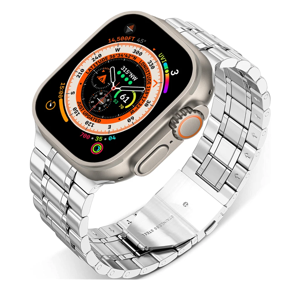

Correa For Apple Watch 8 7 Band 45mm 44mm 42mm Ultra 49mm Bracelet for iwatch se 6 5 4 3 41mm 40mm 38mm Stainless Steel Strap