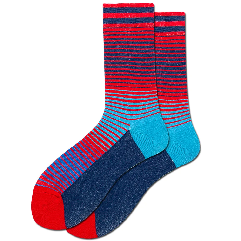 20 Pairs Fashion Men Women Unisex Stripe Cotton Socks Sweat Absorbent Middle Tube Autumn Winter Personality Rainbow Socks