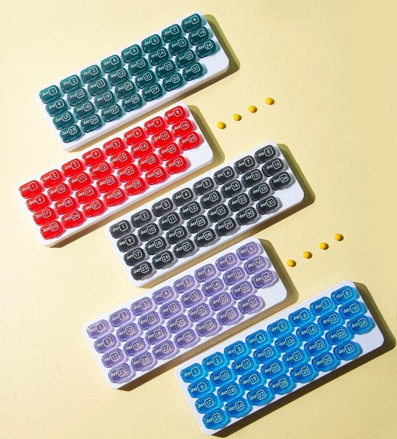 

Monthly 31-grid Keyboard-type Medicine Box 31-grid Storage Box Elderly and Children's Medicine Box Classification Use