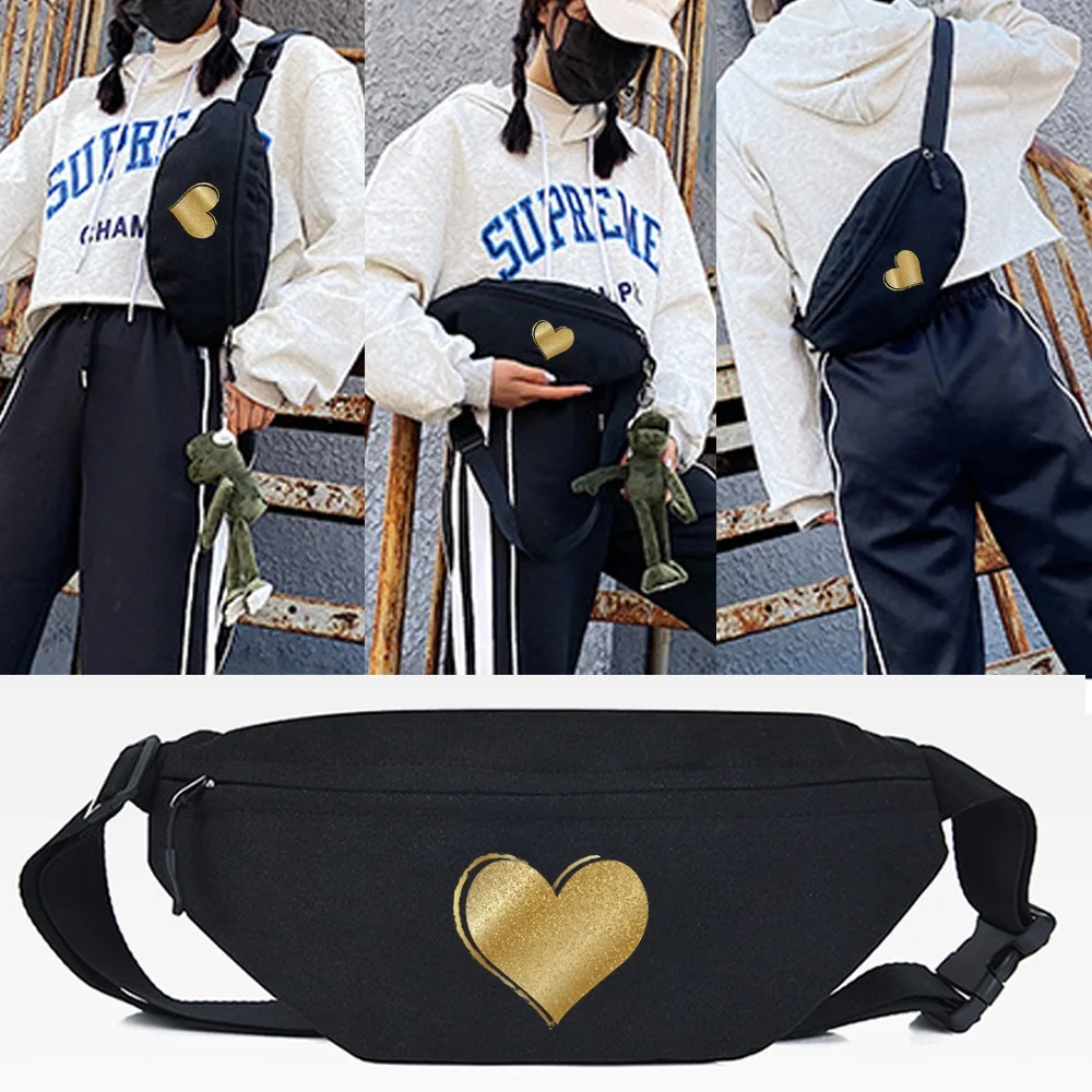 

Huang Aixin Printing Waist Bag Fashion Men Women Casual Sport Chest Pack Canvas Crossbody Shoulder Bag Outdoor Travel Phone Bag