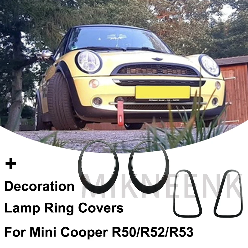 Car Headlight Head Tail Rear Light Lamps Frame For MINI Cooper One S R50 R52 R53 Light Trim Ring Cover Sticker