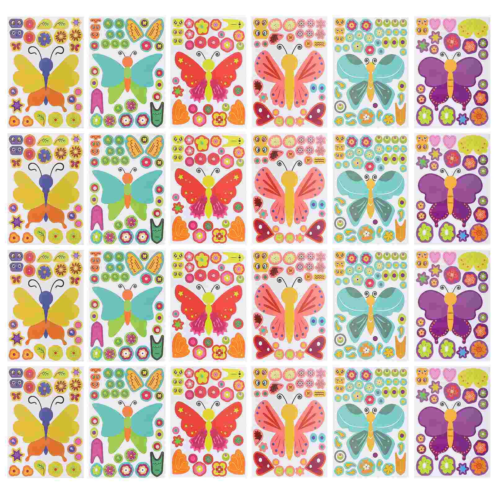 

27 Sheets Puzzle DIY Butterfly Stickers Jigsaw Cartoon Party Pvc Birthday Decorations Child Butterflies Favors