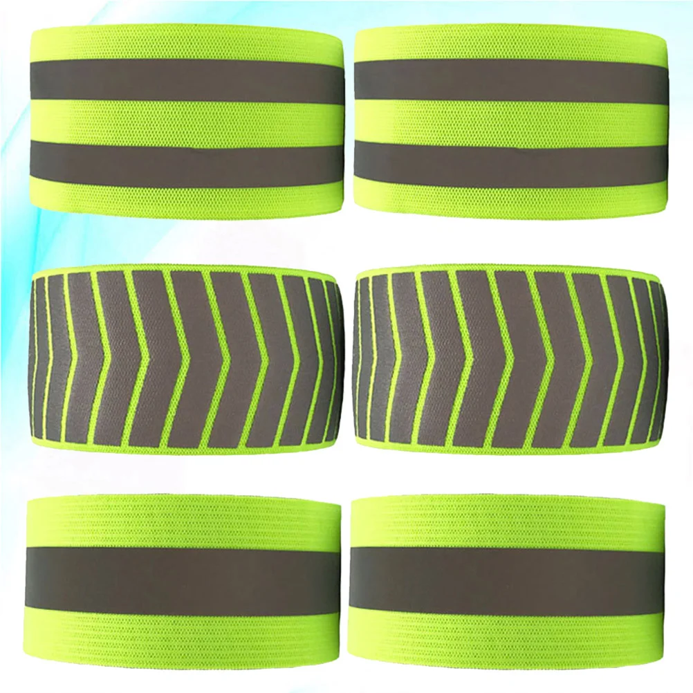 

6 PCS Reflective Wrist Strap Green Bracelet Fluorescent Bracelets Outdoor Night Run