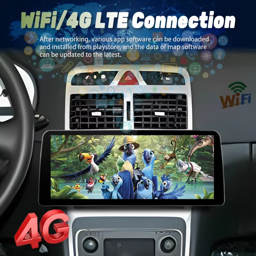 12 3-дюймовый Android 14-экранный радиоприемник автомобильный видеоплеер стерео для