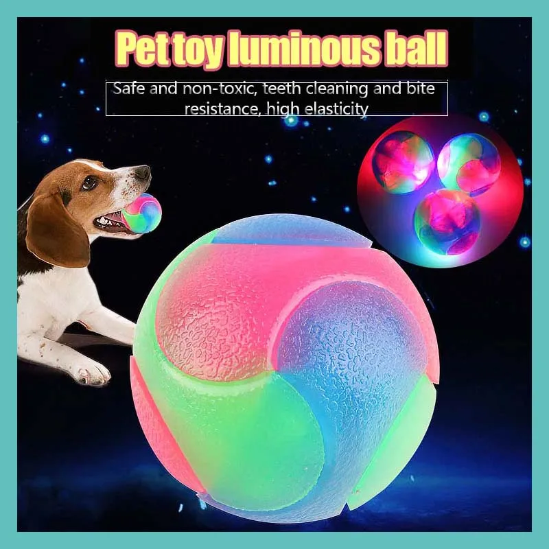 

Dog Toy Ball Interactive Training Luminous Non-Toxic Environmental Protection TPR Material Teeth Cleaning Pet Dog Bouncing Ball