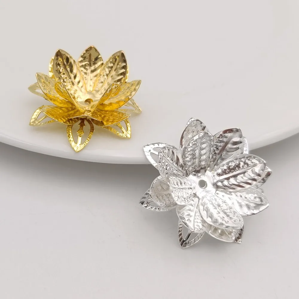 

10 Pcs Filigree Wraps Flower Connectors Metal Crafts Decoration For Jewelry Making DIY Accessories Gourd Charm Pendant