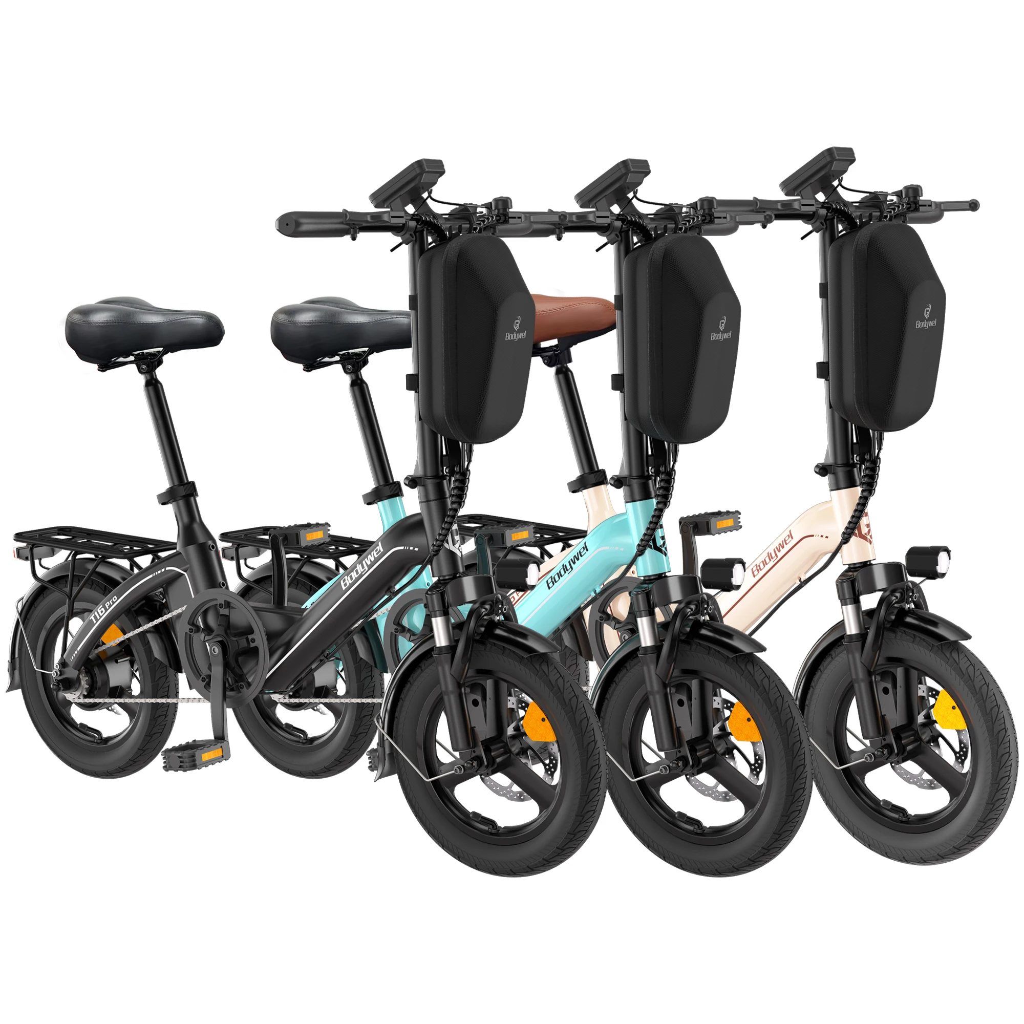 Folding E-Bike for adult 14-inch electric bike 36V 10.4Ah Battery 250W Motor 25 km/h Commuter electric bicycle Bodywel T16PRO