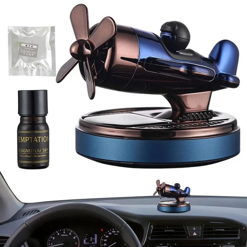 

Airplane Air Freshener Solar Helicopter Car Aromatherapy Car Interior Accessories Propeller Rotating Perfume Diffuser For Cars