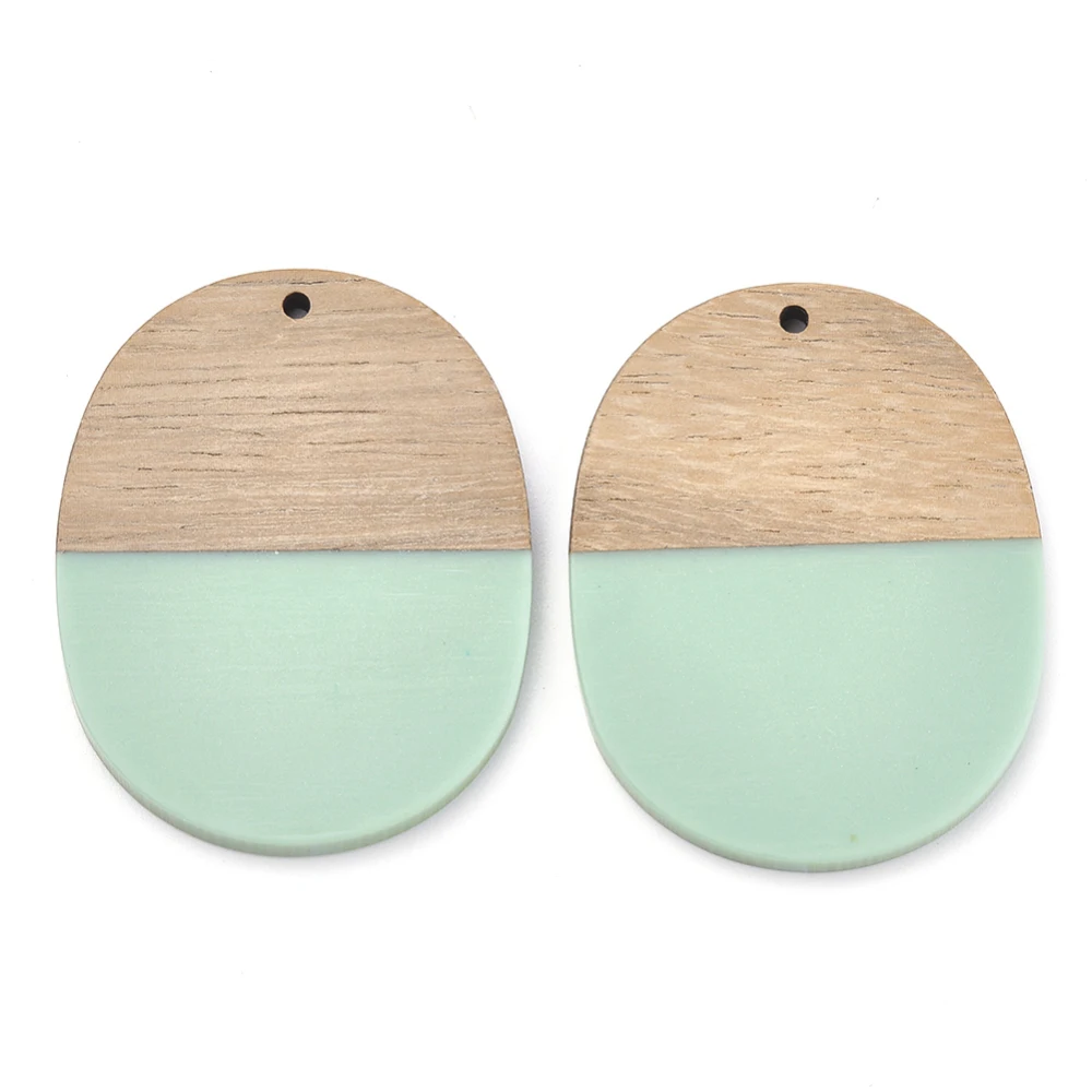 30 шт. подвески из смолы и венге овальные деревянные с эффектом для винтажных