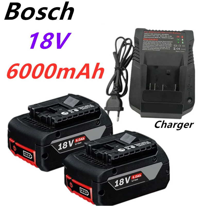 

Новинка 2023, аккумуляторная батарея 18 в для Bosch GBA 18 в 6,0 А · ч, Lithium-BAT609 BAT610G, BAT618, BAT618G 17618-01 + аксессуар