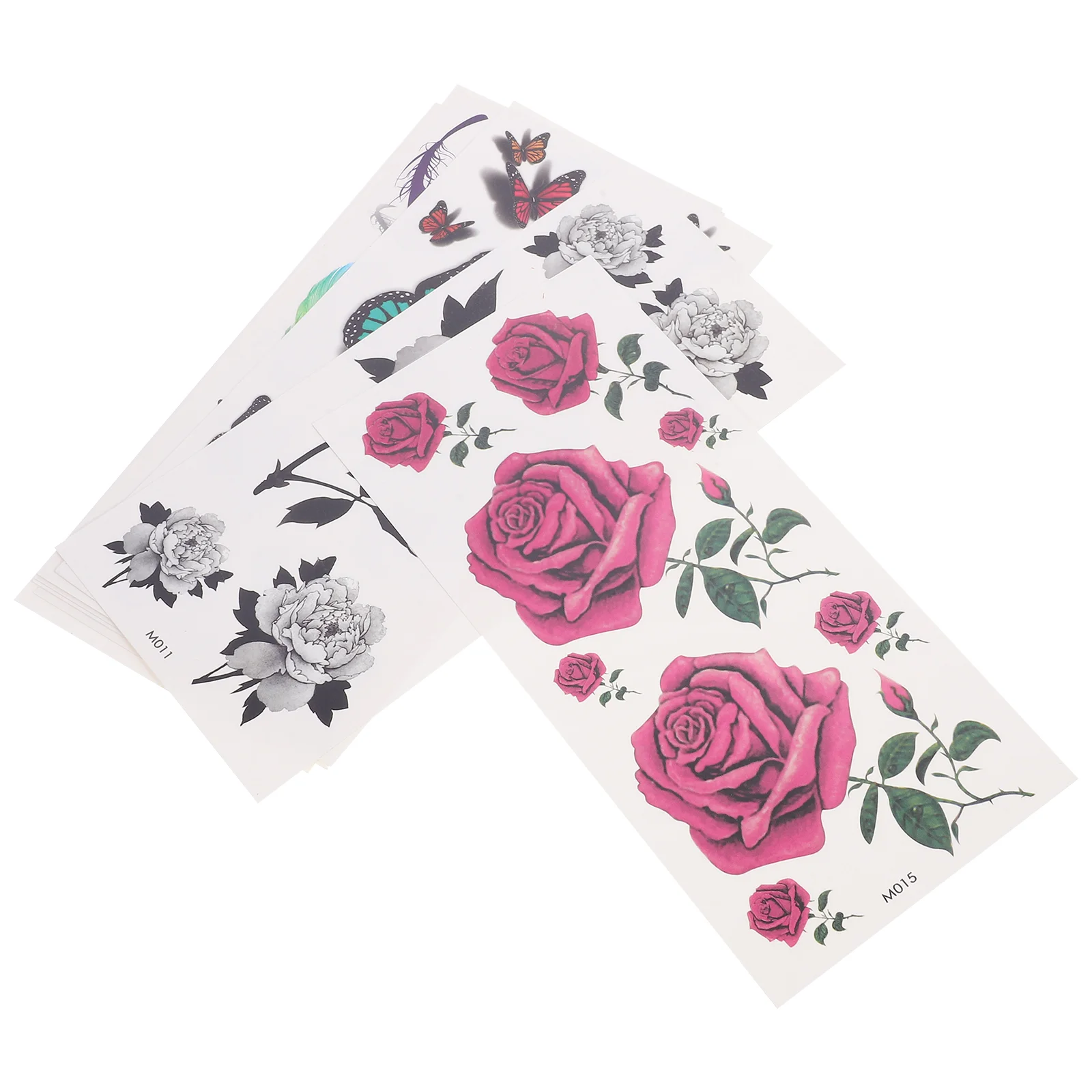 8 листов водонепроницаемых наклеек цветок временные татуировки для взрослых