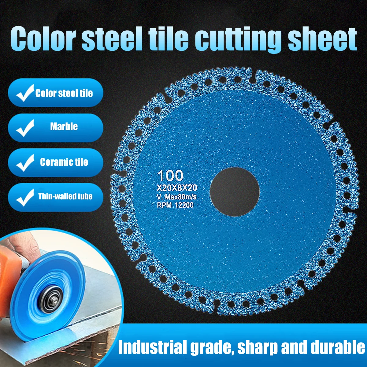 

Multifunctional Circular Saw Blade Composite Cutting Sawblade 100mm Ultra-thin Diamond Saw Blade Ceramic Tile Glass Cutting Disc