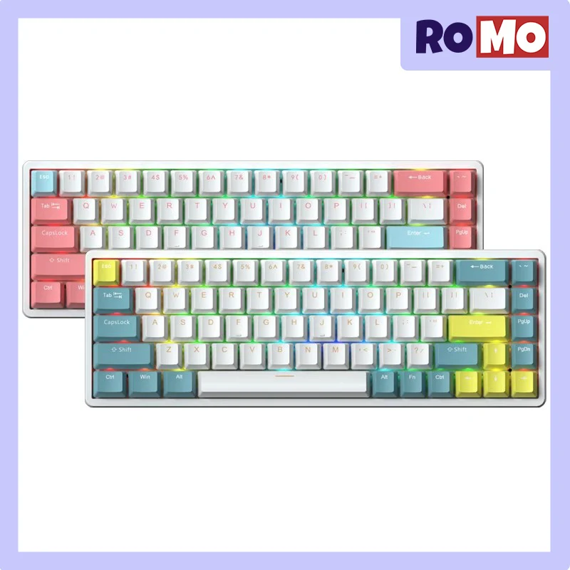 Rk G68 Беспроводная Bluetooth механическая клавиатура с тремя режимами 68 клавиш