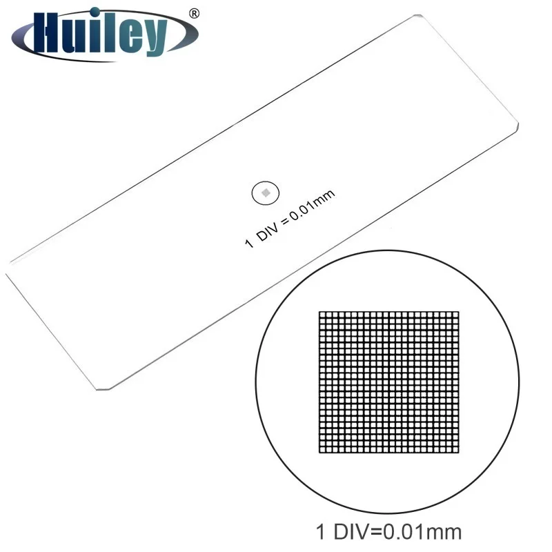 Micrômetro Div 0.01 mm Microscópio Fase Calibração Corrediças de Vidro Óptico Rede Grade 100×100 Régua Medição Microscópio Acessórios