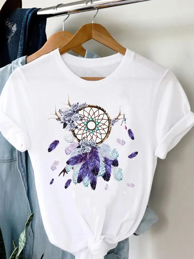 

Футболка женская с графическим принтом, Модный милый тренд в стиле мечты, одежда с коротким рукавом, топ, летняя одежда