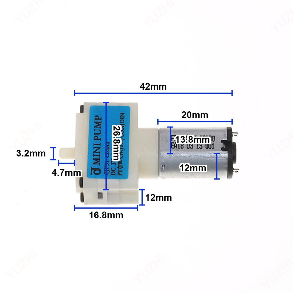 Фото Миниатюрный воздушный кислородный насос 031 DC 3V 3.7V, микродиафрагменный насос-инфлятор, анализатор, воздушный насос для аквариума №2