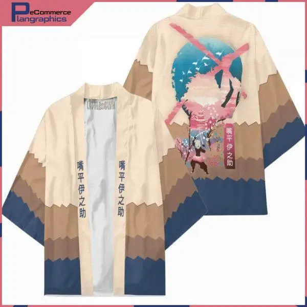 

Hashibira Inosuke Cosplay Costumes Kimono Anime Demon Slayer Kisatsutai Cardigan Pajamas Teens Haori Jacket Bathrobe Cloak New