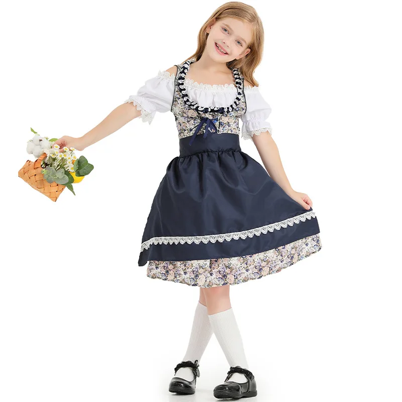

Girl Oktoberfest Costume Dirndl Beerfest Wench Festival Parade Parent-Child Cosplay Carnival Halloween Fancy Party Dress