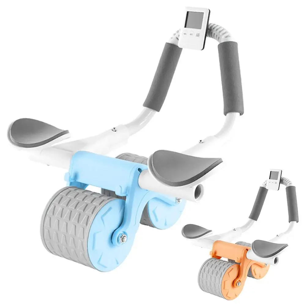 

Home Gym Equipment 2 Wheel Widen Abdominal Wheel Roller With Timer Mat Workout Exercise Bearing Silent AB Wheel for Men Women