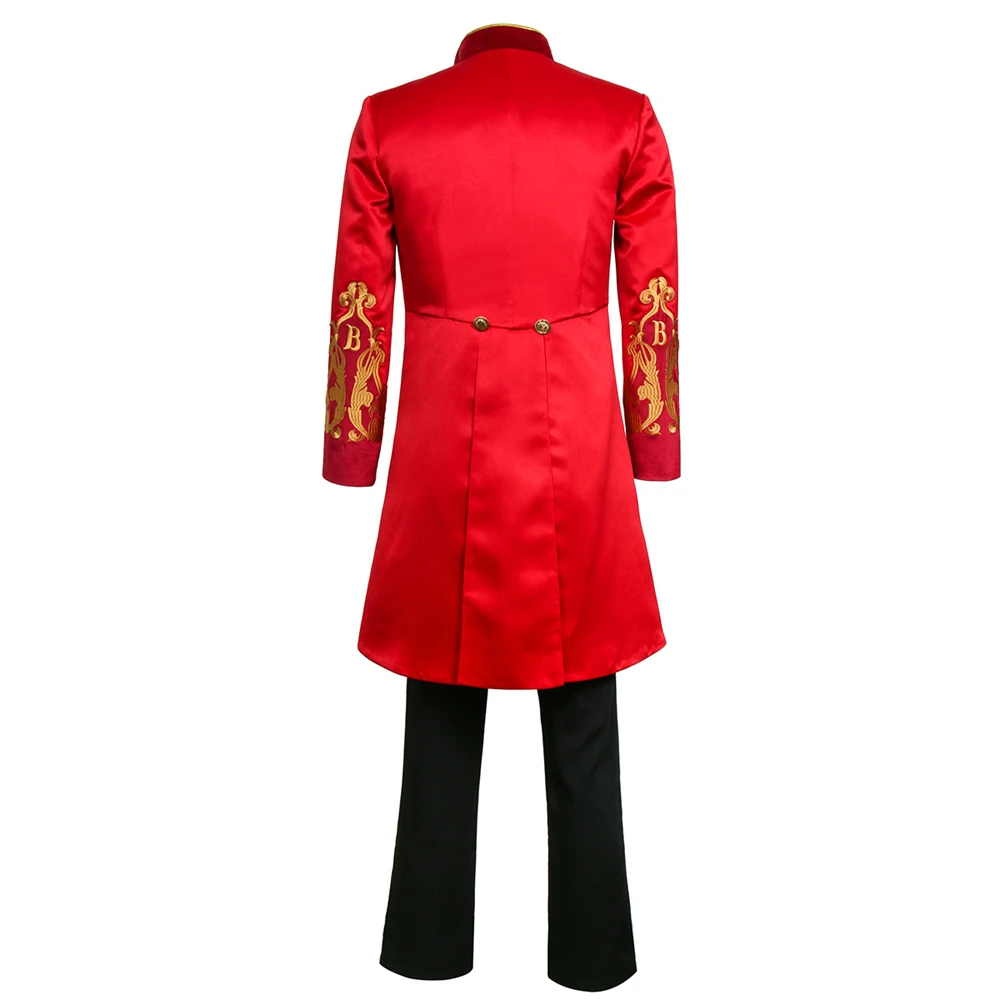 The Greatest Showman Cosplay Costume Full Set Red Tuxedo Barnum Hugh Jackman Men Performance Halloween Cos Outfits