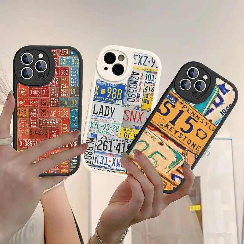 

Retro Funny License Plate Number Car Phone Case Hard Leather For iPhone 13 12 Mini 11 14 Pro Max Xs X Xr 7 8 Plus 6 6s Se Cover