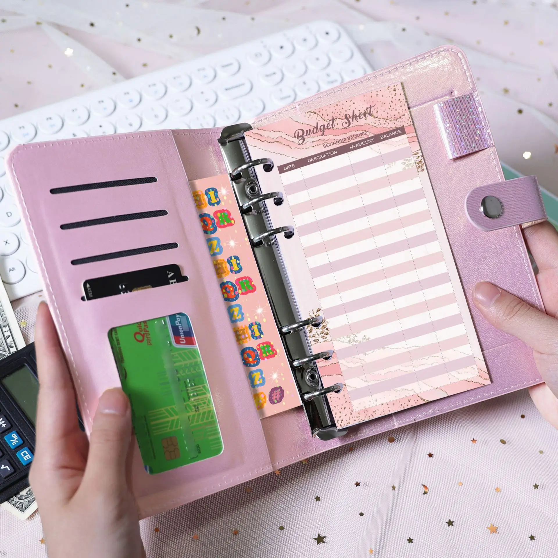 Мягкая кожа ежедневник планировщик деньги планер бюджетные конверты A6 папка