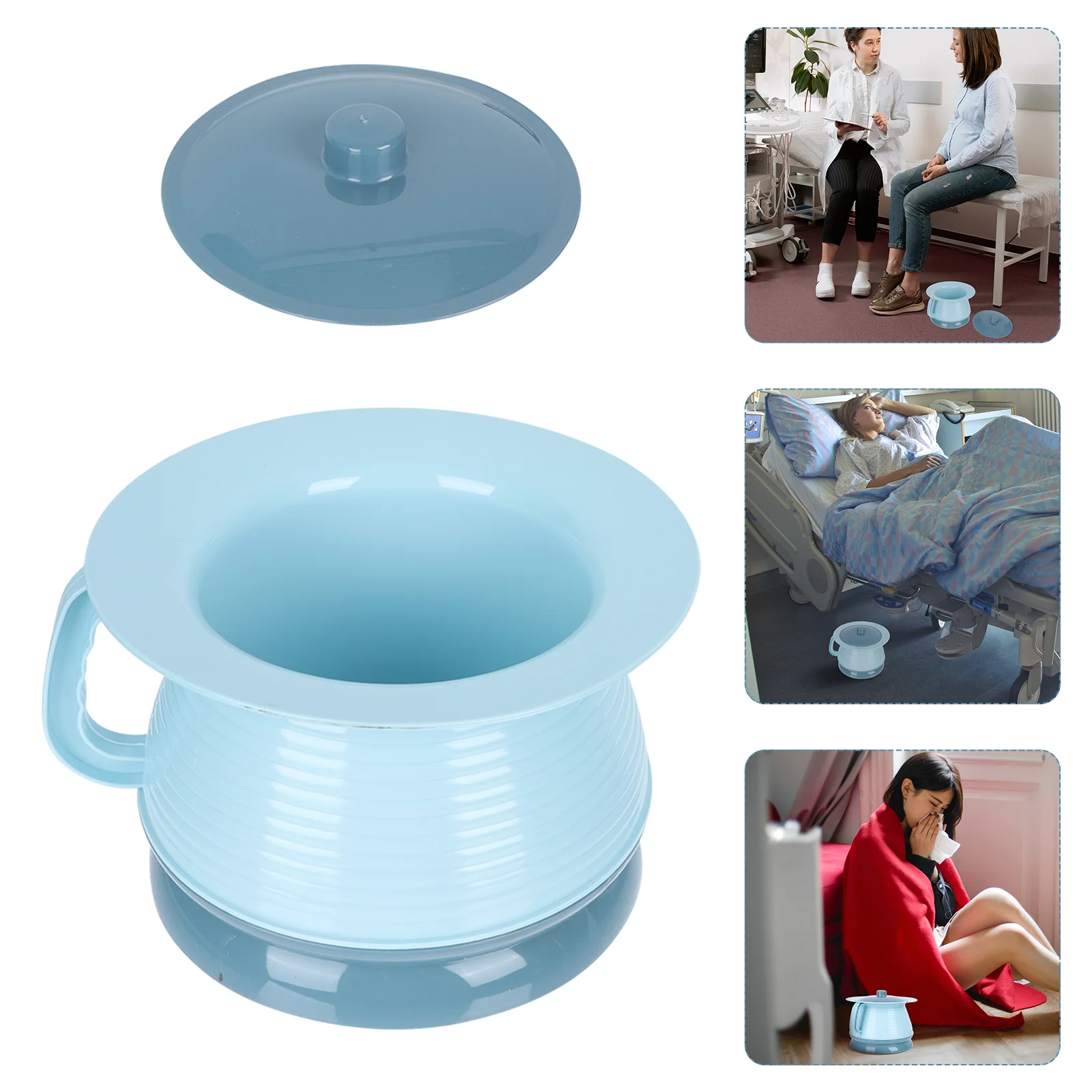 

1pc Thickened Spittoon Lid Design Urine Pot Night Bedpan for Home Hotel