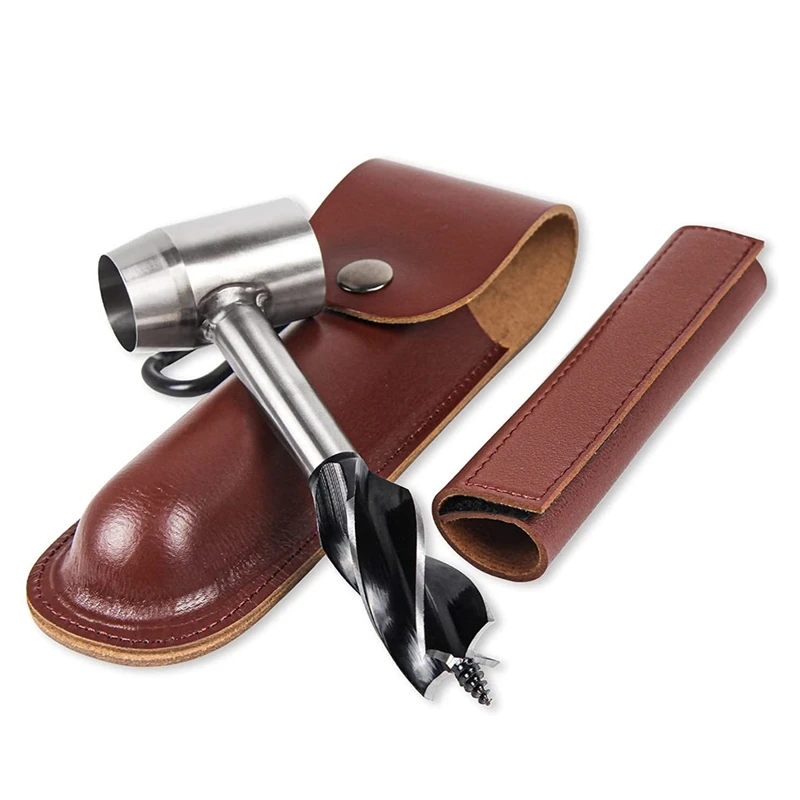 

1 Piece Auger Drill Bits Outdoor Survival Punch Tool Wood Drill Core Woodworking Brown