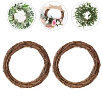 3pcs natural grapevine wreath rings rattan vine branch wreath for diy craft holiday christmas party decor